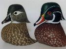 Wood duck hen and drake carving
