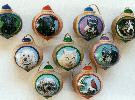 Animals on Christmas balls